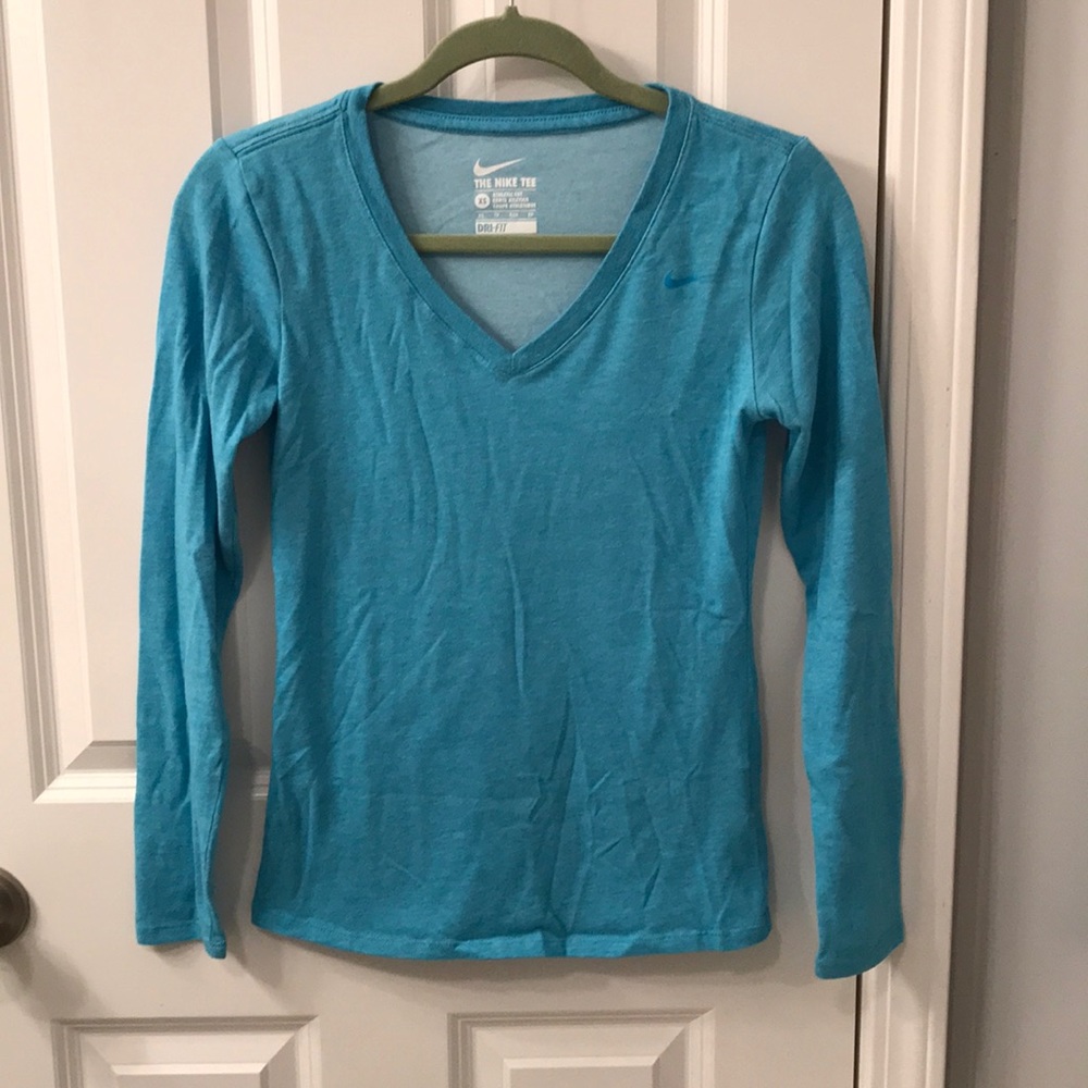 Blue Nike Dri Fit Long Sleeve